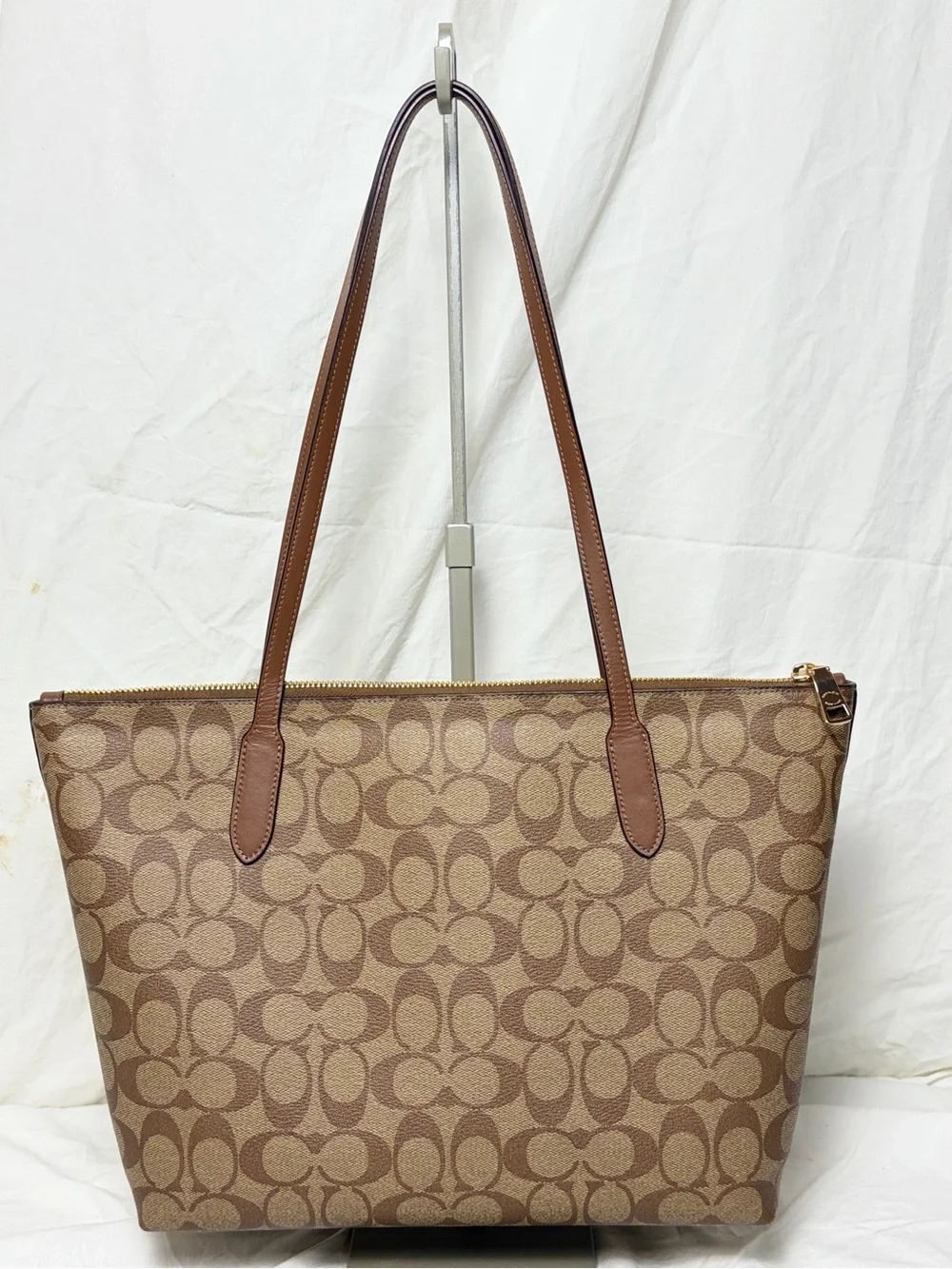 Coach Zip Top Tote #4455 | Signature Canvas Tote | Like New